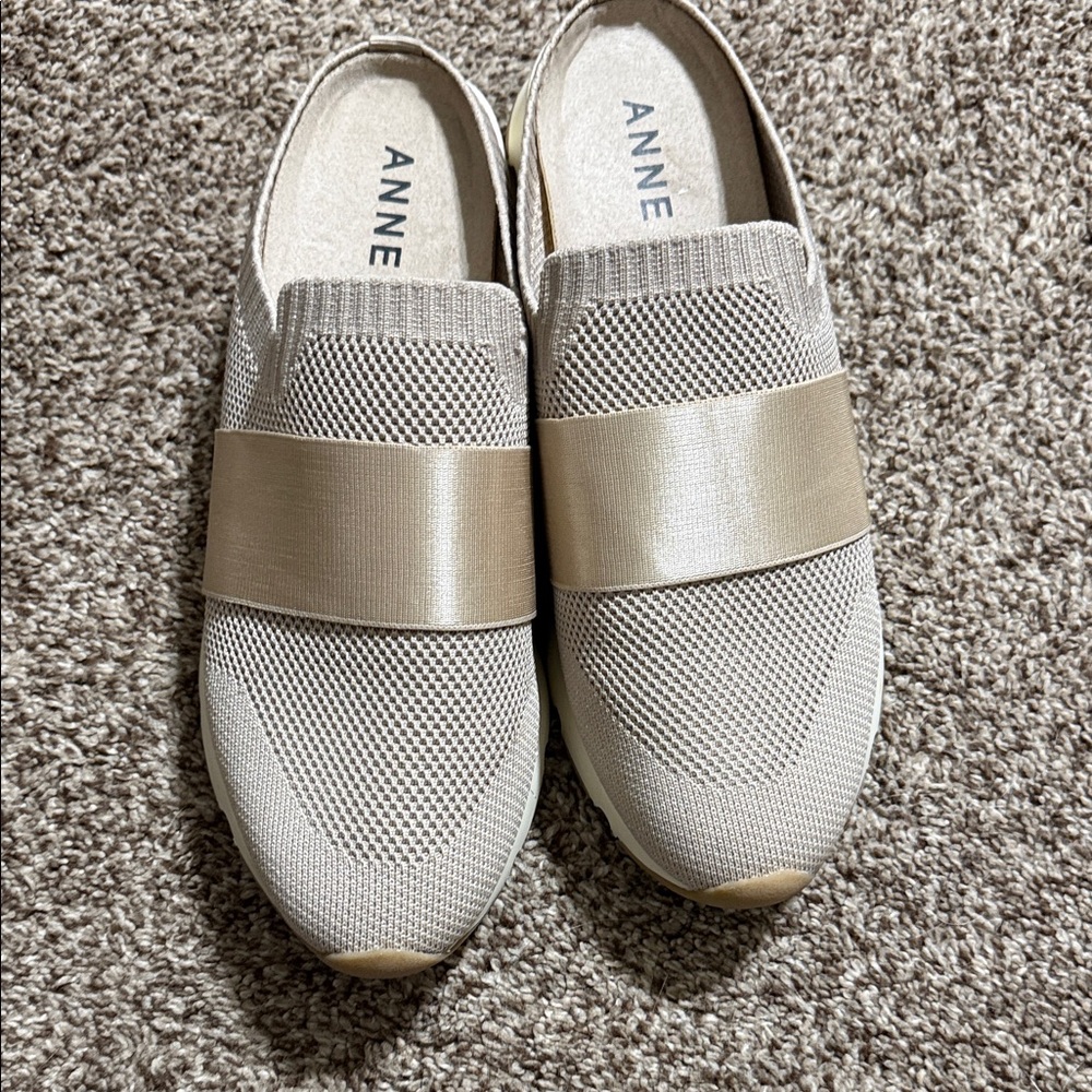 Anne Klein Beige Slip-On Sneakers